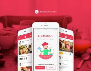 Edacious UI Kit #004餐饮类app UI界面分享 UI 素材