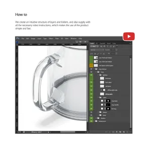 玻璃杯旋转动画PSD样机模版 Glass Mug Mockup Animated