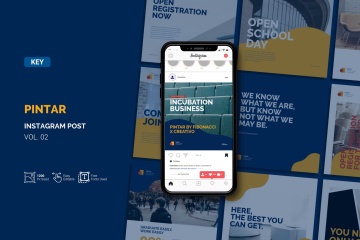 高品质Instagram社交媒体banner海报设计keynote幻灯片