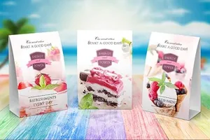 食物纸袋包装样机 A-Frame Table Stands