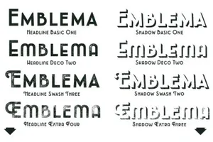 字体装饰图形设计 Emblema Metafamily