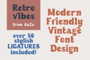 富有现代又具复古感老式粗体英文字体 Retro Vibes | Vintage Bold Font