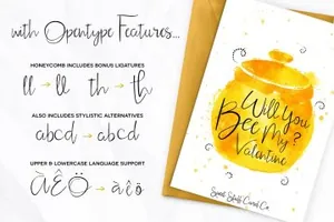 轻松手绘的字体 Honeycomb Font   Bonus