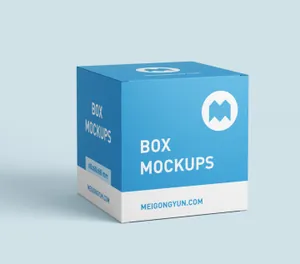 正方体盒子贴图模版 Box mockups