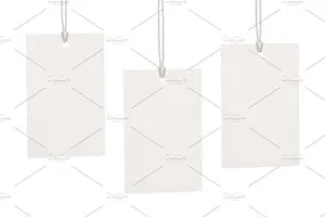 服装吊牌标签样机 Clothes label tag blank white mockup
