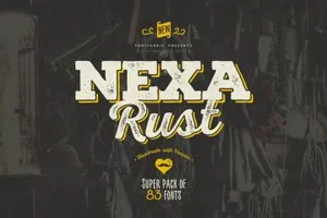 怀旧肌理字体设计 Nexa Rust