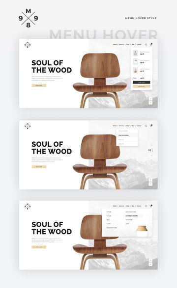 全套极简风家具官网博客商城Web网站模板素材 M989 We