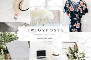 春天场景照片样机 Spring Styled Stock Photo Bundle