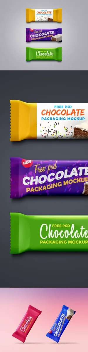 巧克力包装模型PSD贴图模板 Chocolate Packaging Mockup