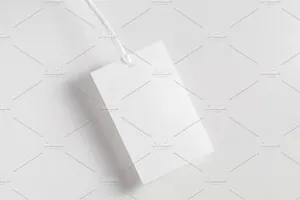 服装吊牌标签样机模板 Clothes label tag blank white