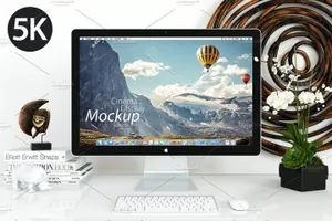 5K高清iMac一体机样机 Cinema Display Mockup