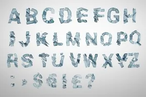 74破碎字体效果设计 Crushed Transparent Font