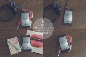 手机应用界面设计演示索尼手机展示样机 Mock-ups Sony Xperia