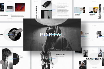 欧美精美排版时尚大方幻灯片模板（附带PSD）Portal Keynote Presentation Template