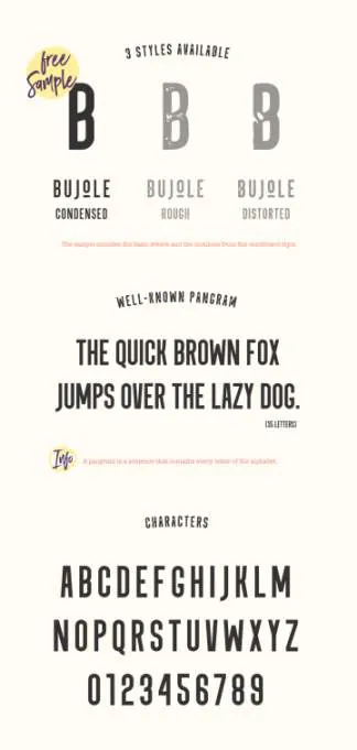 复古风格的字体 Bujole – Free Sample