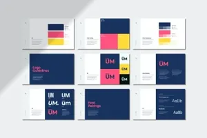 时尚高端简约品牌手册logo标志VI设计模板powerpoint幻灯片演示模板