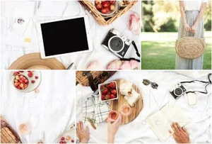 野餐主题场景样机模板 Modern Neutral Picnic Details Bundle