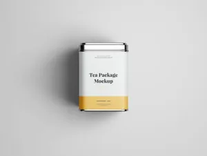 优质高品质高端铁罐茶叶包装盒子样机Tea Package Mockup
