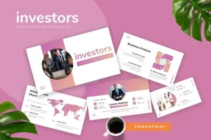 粉色干净现代简单创意布局独特幻灯片Investors - Startup