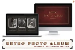 复古相册ppt模板 Retro Photo Album PPT Template
