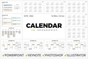 简约日历日程表模板 CALENDAR. 136 slides