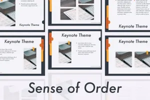 个性简约文件夹设计风格的幻灯片sense-of-order-keynote