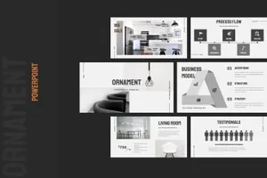 高品质的时尚高端简约幻灯片ornament-furniture