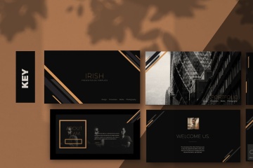 高品质的时尚高端多用途棕色配色幻灯片irish-brown-keynote