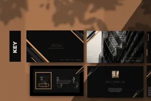 高品质的时尚高端多用途棕色配色幻灯片irish-brown-keynote