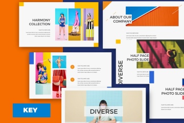 时尚清新高端配色的多用途幻灯片diverse-keynote-template