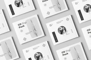 高端逼真质感的精装房地产光盘cd digi pack mock