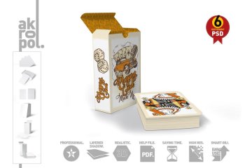 个性真实的扑克牌卡与包装盒定制Playing_Cards_Mock_Up