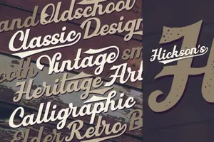 经典手写字体 Hickson’s Vintage Typeface