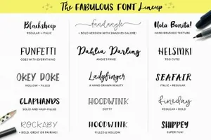 可爱的马克必手写字体 Angie Makes Font Bundle