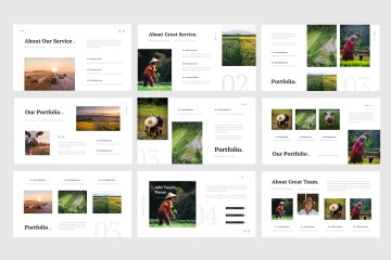 简约时尚优雅健康绿色生态农业展示powerpoint幻灯片演示模板