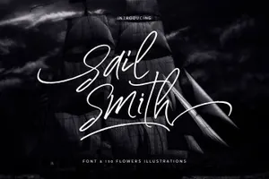 100英文手写字体 Sail Smith Font