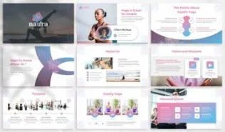 瑜伽培训机构简介PPT设计模板 Naura – Yoga Powerpoint Template