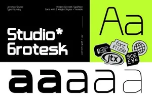 未来派酸性艺术无衬线英文字体 Studio Grotesk - Modern Typeface
