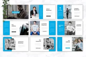 高端企业介绍PPT幻灯片设计模板下载 LUMMINA – Business