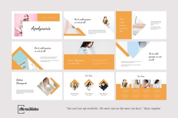 优雅清新风格化妆品美容主题PPT幻灯片模板 Apolynaris – Powerpoint