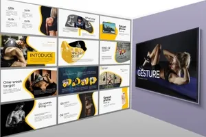 健身俱乐部主题PPT幻灯片模板 Gesture Athletics Powerpoint