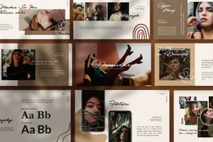 超现代极简主义复古PPT演示模板 Dromadary Presentation Template