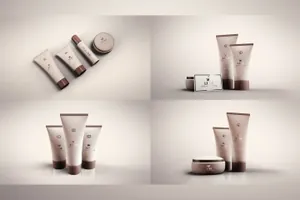 时尚高端的多种形状的化妆品包装cosmetic-mock-up
