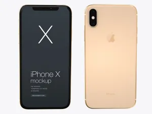 精细的金色 iPhone XS 样机下载 iPhone Xs Gold Mockup