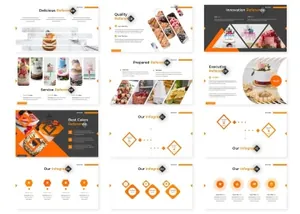 蛋糕烘焙美食主题PPT幻灯片模板素材 Cakes – Powerpoint