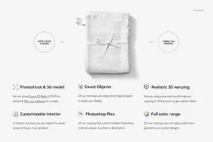 高端高品质厨房毛巾花纹设计展示样机Kitchen Towels