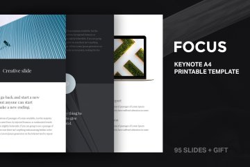 A4尺寸的时尚keynote模板Focus Keynote Template