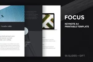 A4尺寸的时尚keynote模板Focus Keynote Template