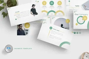 清新时尚简约商务质感的幻灯片2019-dotties-keynote-template