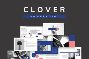 时尚高端简约商务质感的优雅幻灯片clover-powerpoint